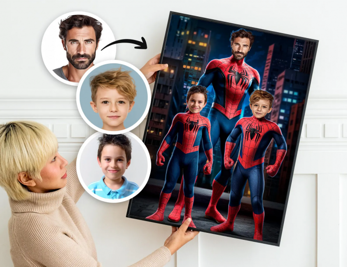 Portret personalizat - Familie Spider Man [1]