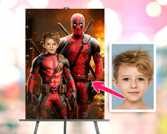 Portret personalizat - Micul Deadpool - Copie [1]