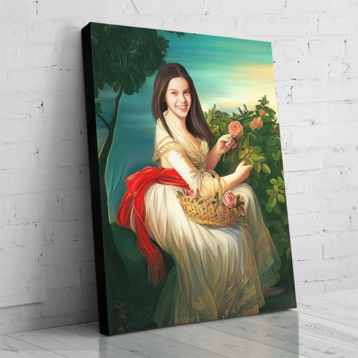 Portret personalizat - O fetita cu trandafiri [2]