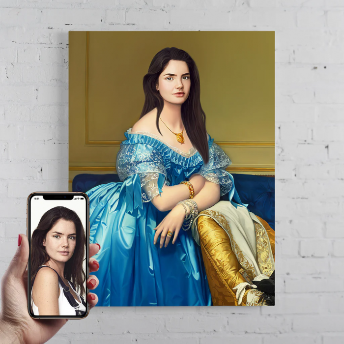 Portret personalizat - The Lady in Blue [1]