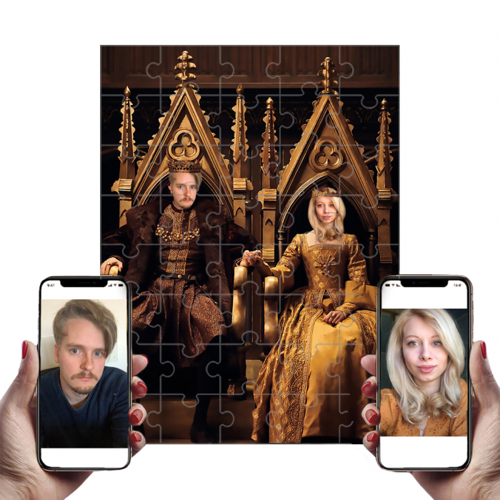 Puzzle cu Portret Personalizat -  Cuplu Regal [1]