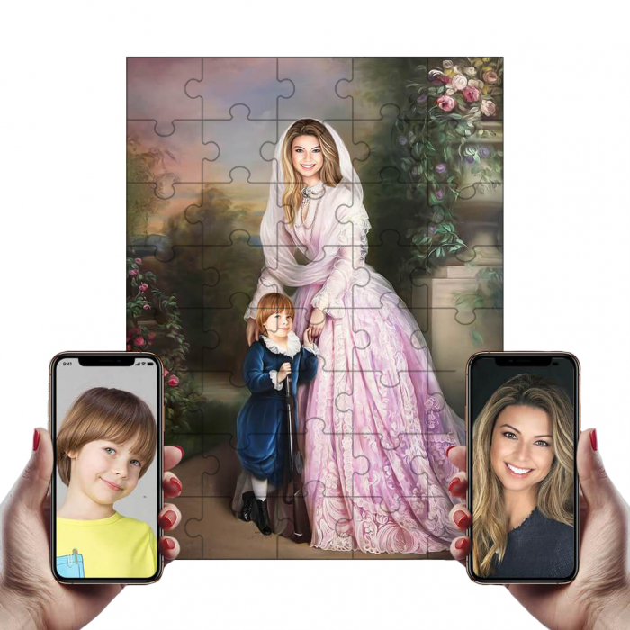 Puzzle cu Portret Personalizat - Ducesa cu baietelul ei [1]