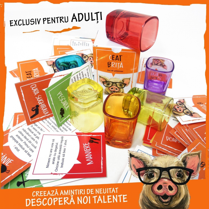 Ceat Brita, joc de carti pentru petreceri. pentru adulti, contine 125 de carti de joc cu provocari haioase [5]
