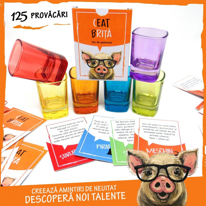 Ceat Brita, joc de carti pentru petreceri. pentru adulti, contine 125 de carti de joc cu provocari haioase [6]