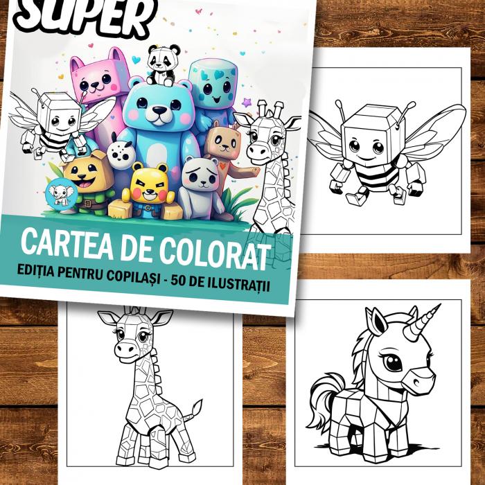 Super cartea de colorat antistres , 50 de ilustratii pentru copilasi, 106 pagini [2]