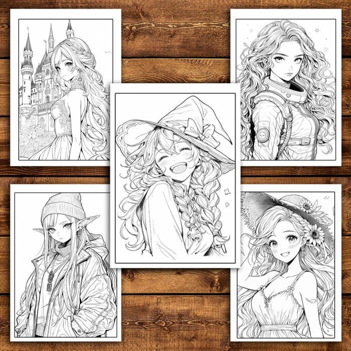 Super cartea de colorat pentru fete, un mix de 50 de ilustratii, 106 pagini [6]