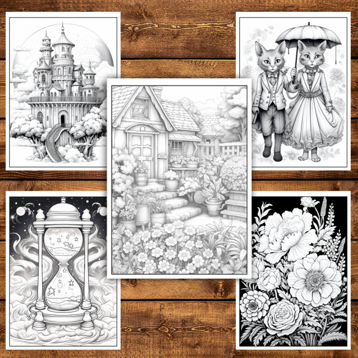 Super cartea de colorat pentru relaxare si antistres, un mix de 50 de ilustratii, 106 pagini [6]