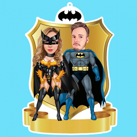Agatatori personalizate - Agatatoare personalizata pentru masina - Cuplu Batman
