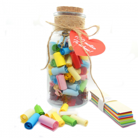 Cadouri - Cadou pentru iubita sau iubit borcan handmade personalizat 100 motive pentru care te iubesc