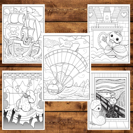 Carte de colorat antistres , Big Adventure of Tiny Dick, 56 pagini [5]