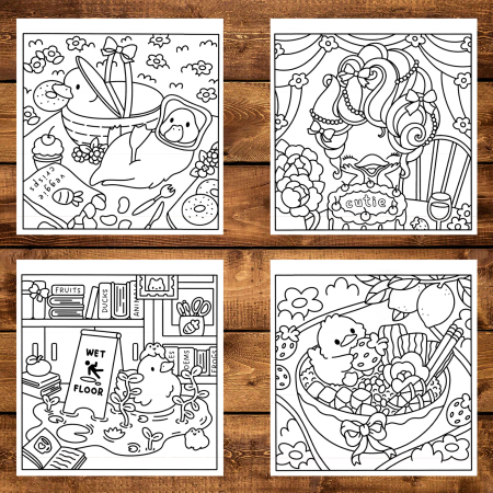 Carte de colorat, 31 de ilustratii Quacky Days, 68 pagini [2]