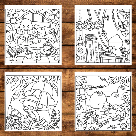 Carte de colorat, 31 de ilustratii Quacky Days, 68 pagini [3]