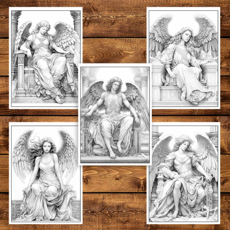 Carte de colorat, 35 de ilustratii, Ingeri, 70 pagini [4]