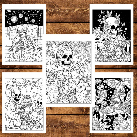 Carte de colorat, 40 de ilustratii, Afterlife, 86 pagini [4]