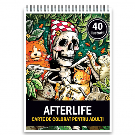Carti de colorat Horror - Carte de colorat, 40 de ilustratii, Afterlife, 86 pagini