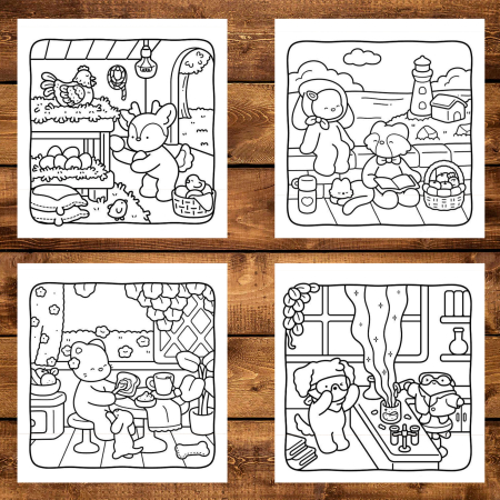 Carte de colorat, 40 de ilustratii Calm Days, 86 pagini [3]