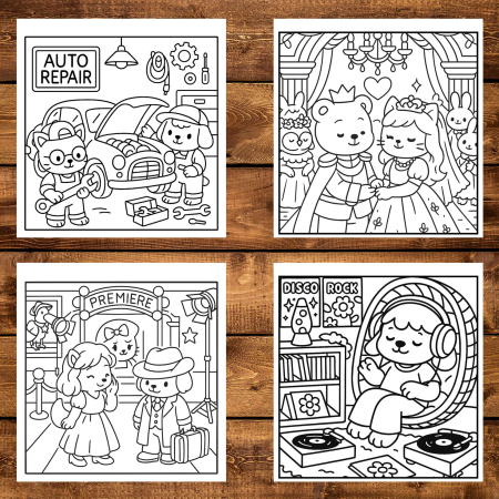 Carte de colorat, 40 de ilustratii Cozy Eras, 86 pagini [3]