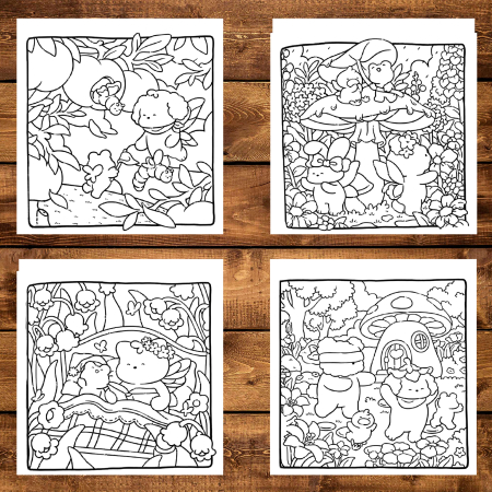 Carte de colorat, 40 de ilustratii Cozy Fantasy, 86 pagini [2]