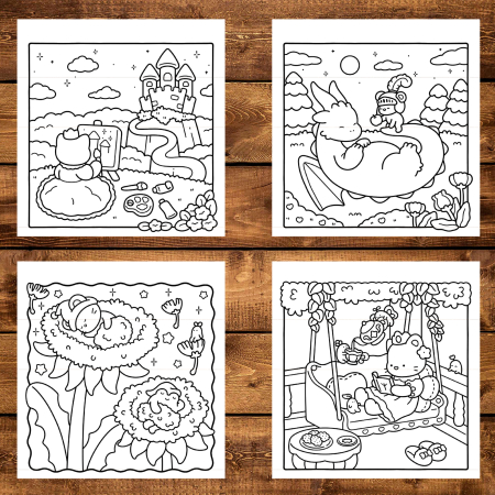 Carte de colorat, 40 de ilustratii Fantasy Land - Volumul I, 86 pagini [3]