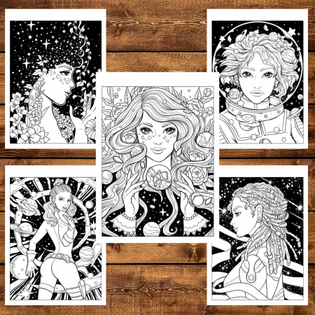 Carte de colorat, 40 de ilustratii, Galaxy Queen, 86 pagini [3]