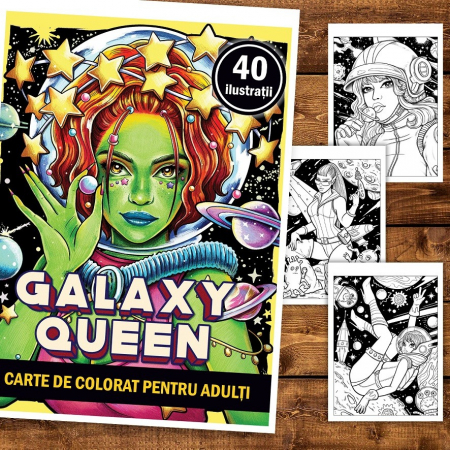 Carte de colorat, 40 de ilustratii, Galaxy Queen, 86 pagini [1]
