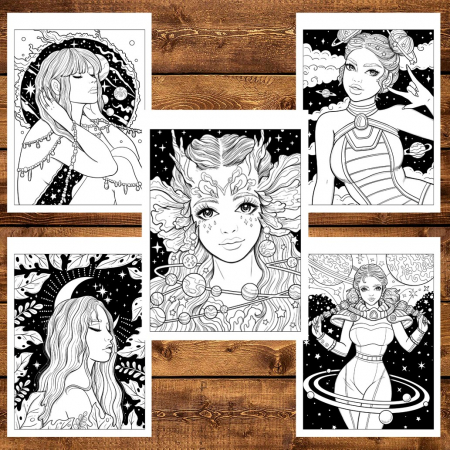 Carte de colorat, 40 de ilustratii, Galaxy Queen, 86 pagini [5]
