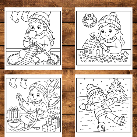 Carte de colorat, 45 de ilustratii Cozy Christmas Girl, 96 pagini [3]