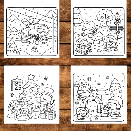 Carte de colorat, 48 de ilustratii Comfy Christmas - Volumul II, 102 pagini [2]