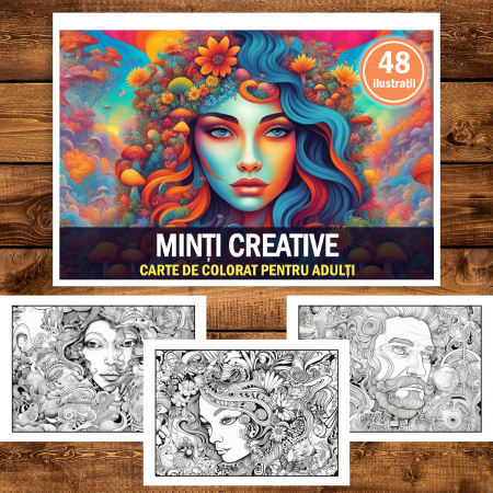 Carte de colorat, 48 de ilustratii, Minti Creative, 102 pagini [1]