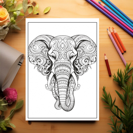 Carte de colorat, 50 de ilustratii, Animale Mandala, 106 pagini [2]