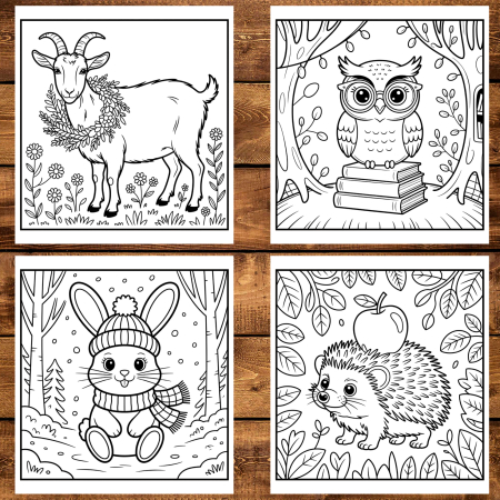 Carte de colorat, 50 de ilustratii Animalute Toamna, 106 pagini [3]