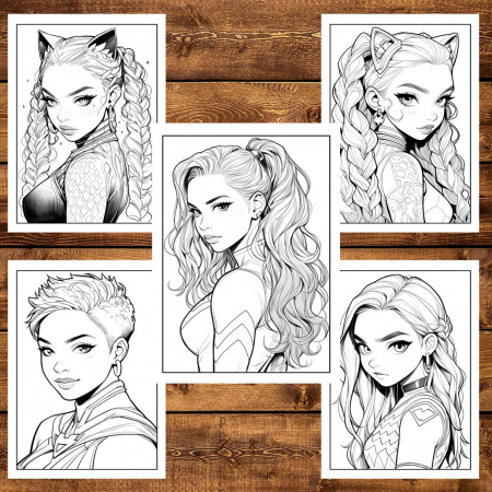 Carte de colorat, 50 de ilustratii, Anime Superhero Girls, 106 pagini [4]