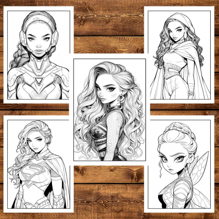 Carte de colorat, 50 de ilustratii, Anime Superhero Girls, 106 pagini [5]