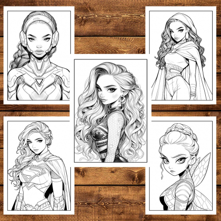 Carte de colorat, 50 de ilustratii, Anime Superhero Girls, 106 pagini [5]