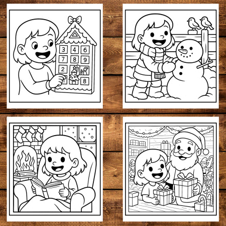 Carte de colorat, 50 de ilustratii Aventuri de Craciun, 106 pagini [2]