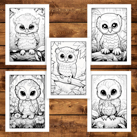 Carte de colorat, 50 de ilustratii, Bebe bufnite, 106 pagini [3]
