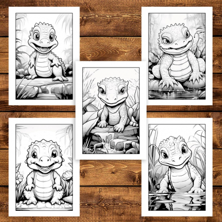 Carte de colorat, 50 de ilustratii, Bebe Crocodili, 106 pagini [2]