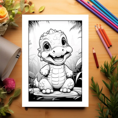 Carte de colorat, 50 de ilustratii, Bebe Crocodili, 106 pagini [3]