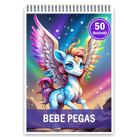 Carti de colorat pentru copii - Carte de colorat, 50 de ilustratii, Bebe Pegas, 106 pagini