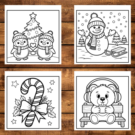 Carte de colorat, 50 de ilustratii Cozy Christmas, 106 pagini [2]