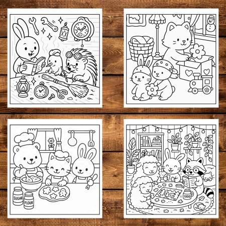 Carte de colorat, 50 de ilustratii Cozy Fuzzy Evenings, 106 pagini [2]