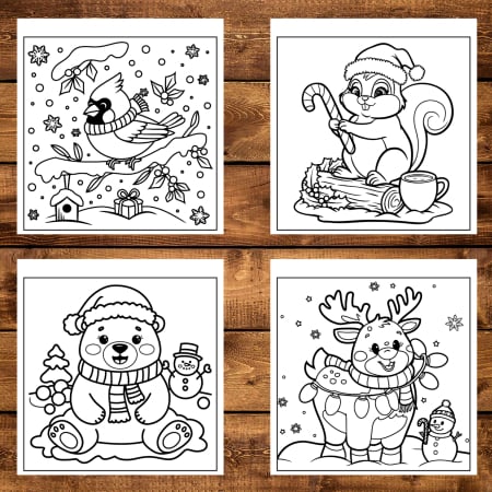 Carte de colorat, 50 de ilustratii Craciun Vesel - Volumul II, 106 pagini [3]