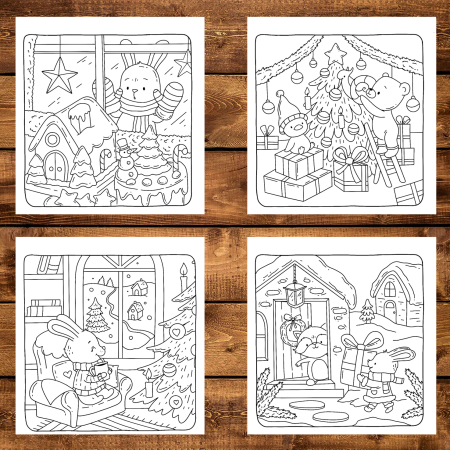 Carte de colorat, 50 de ilustratii Craciunul Fermecat, 106 pagini [3]