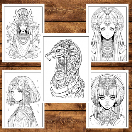 Carte de colorat, 50 de ilustratii, Egyptian Gods, 106 pagini [4]