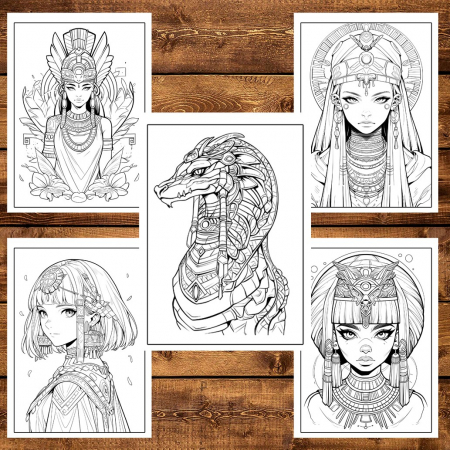Carte de colorat, 50 de ilustratii, Egyptian Gods, 106 pagini [4]