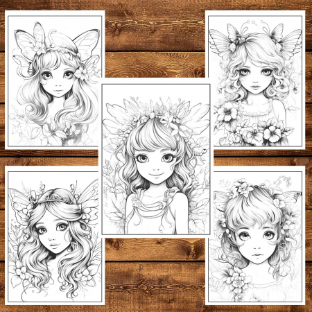 Carte de colorat, 50 de ilustratii, Forrest Fairy, 106 pagini [5]