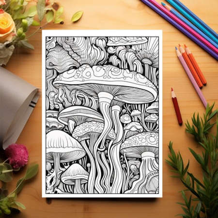 Carte de colorat, 50 de ilustratii, Trippy - Volumul II, 106 pagini [2]