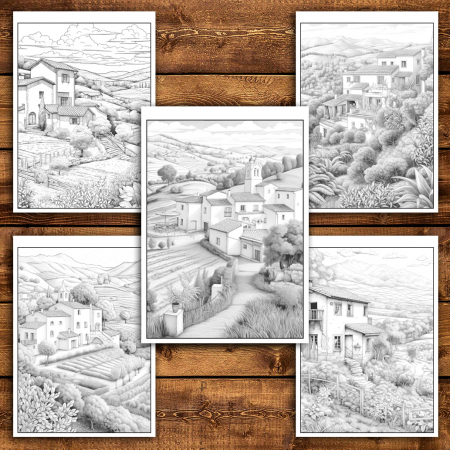 Carte de colorat antistres , 25 de ilustratii Casute Spaniole, 56 pagini [4]