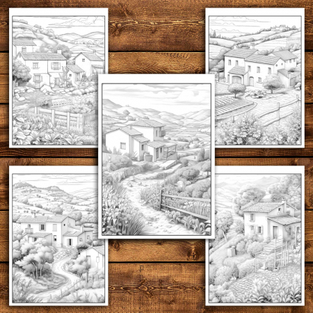 Carte de colorat antistres , 25 de ilustratii Casute Spaniole, 56 pagini [3]