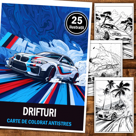 Carte de colorat antistres , 25 de ilustratii Drifturi, 56 pagini [1]